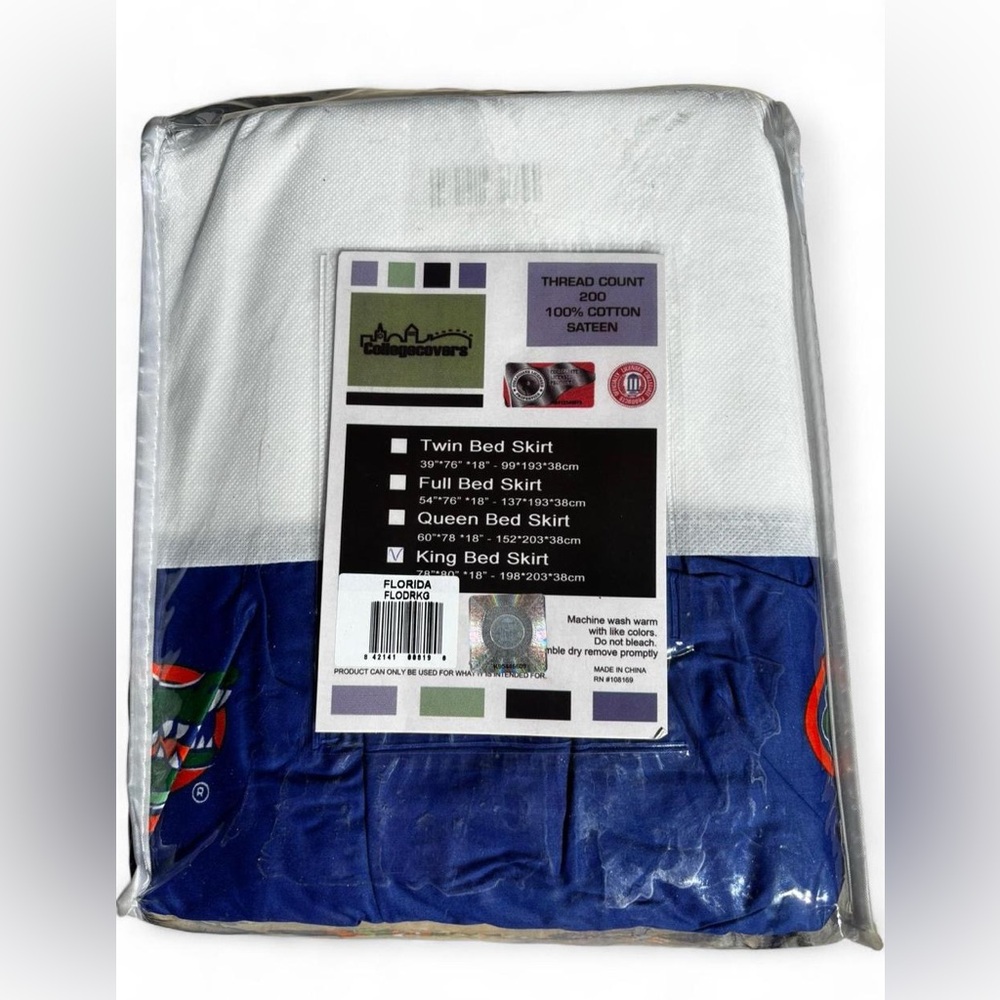 Florida Gators King Bed Skirt - Blue & White